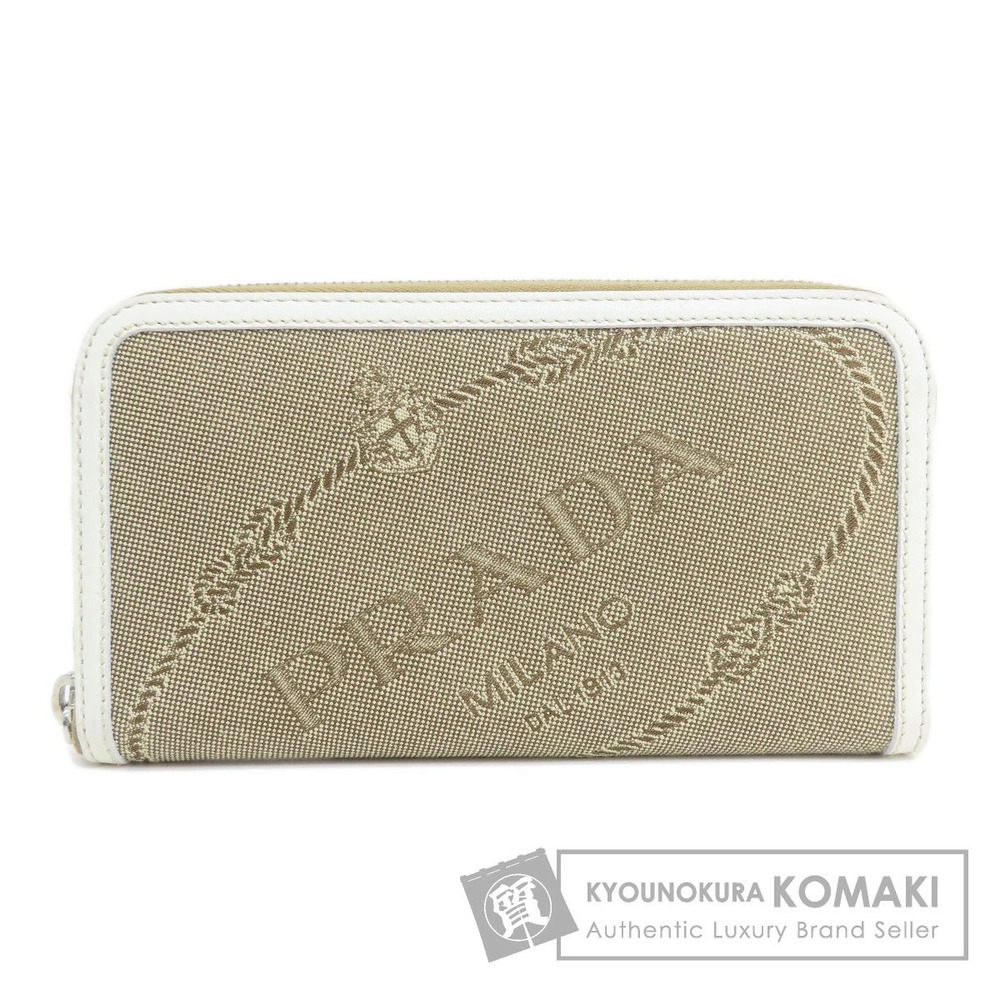 Prada Round Zipper Long Wallet Canvas